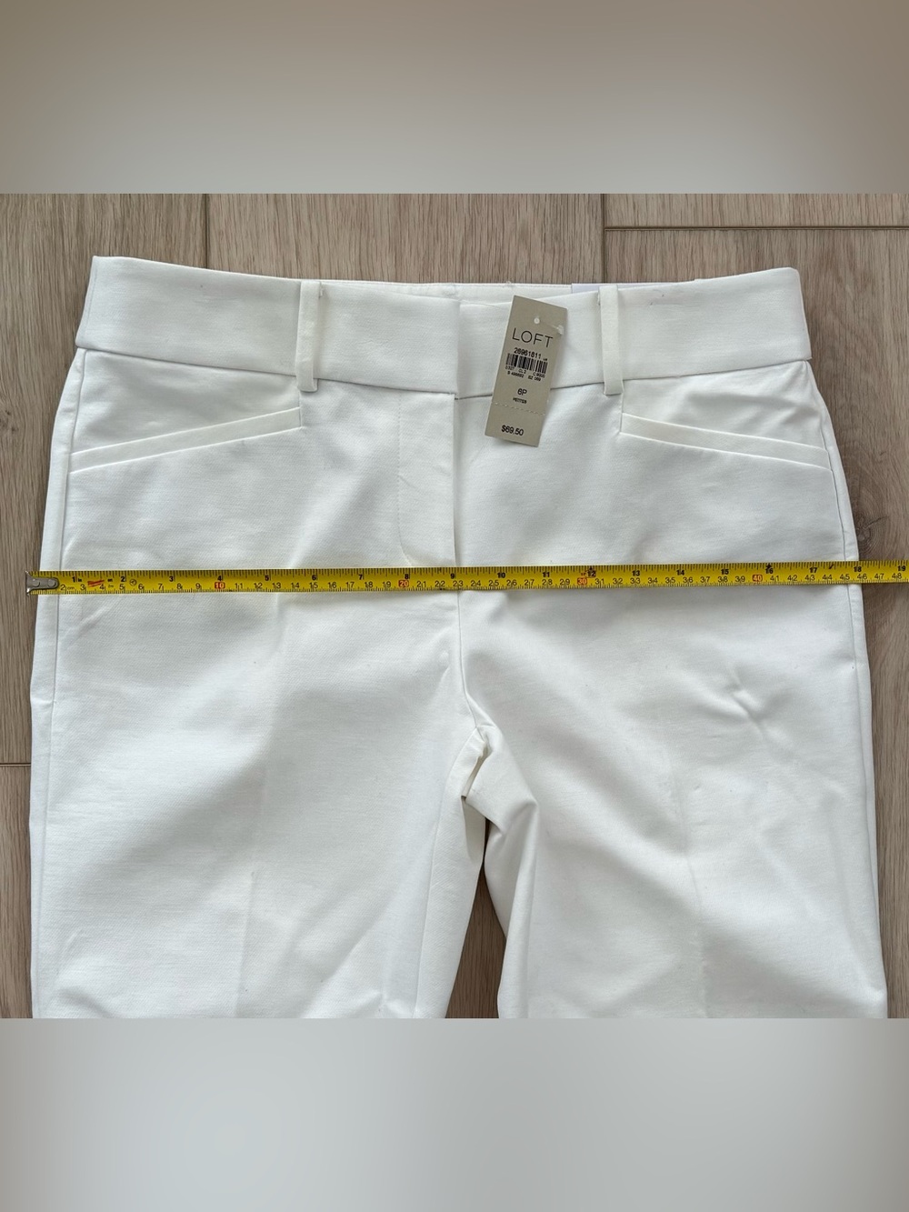 LOFT Riviera Pants White 6 Petite Cropped Marisa Fit Stretch New w/ tags NWT - Picture 10 of 16
